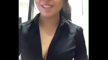 girl flashing at work