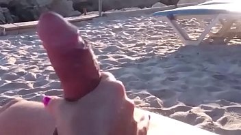 shemal handjob at beach