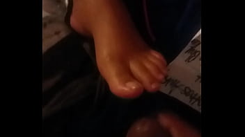 cumshot sleeping feet