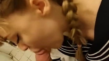 oung schoolgirl bathroom creampie