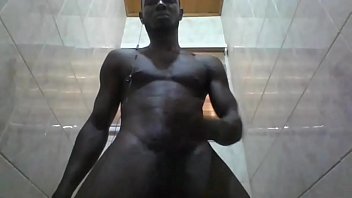 black guy caught wanking