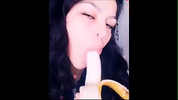 girl shitting eating bananas