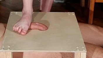 bare feet cock stomping