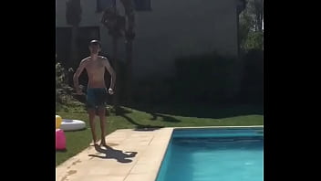 gay jump in pool