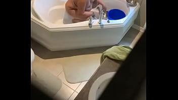 spying step mom bath