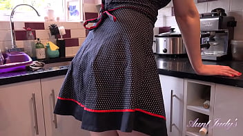 blonde upskirt kitchen dp