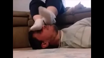 smacking feet on face