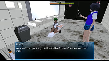 ee drinking in bathroom
