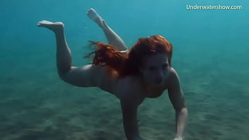 redhead underwater