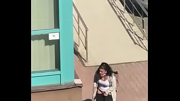 girl masturbating public street