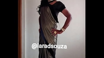 crossdresser in saree