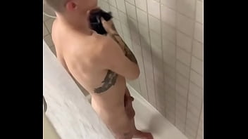 spying shower jerking