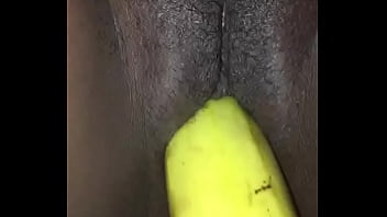 teen masturbates with banana