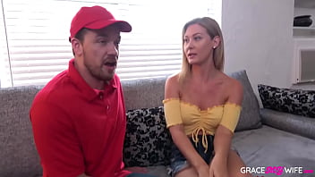 wife teases pizza boy