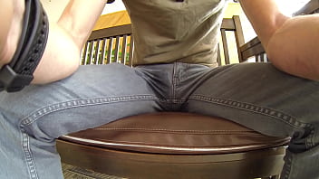 jeans public cum