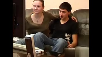 skinny russian couple couch