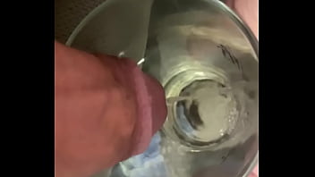 dad pisses in glass