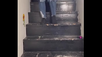 ady pissing stairs