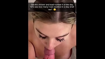 swallows many guys cum