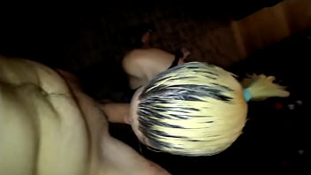 blond sucks huge cock