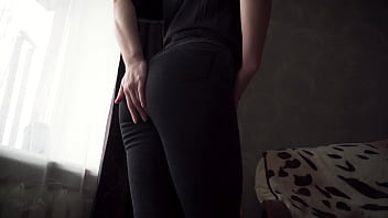 tight black jeans cum