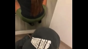 amateur dressing room blowjob