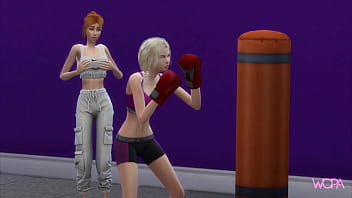 lesbian strapon gym