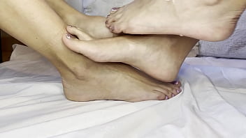 rubbing feet together