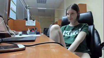 girl masturb at work